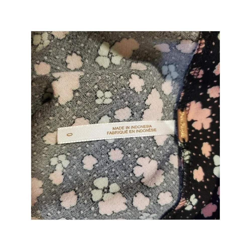 Free People Black and Pink A-Line Mini Skirt
